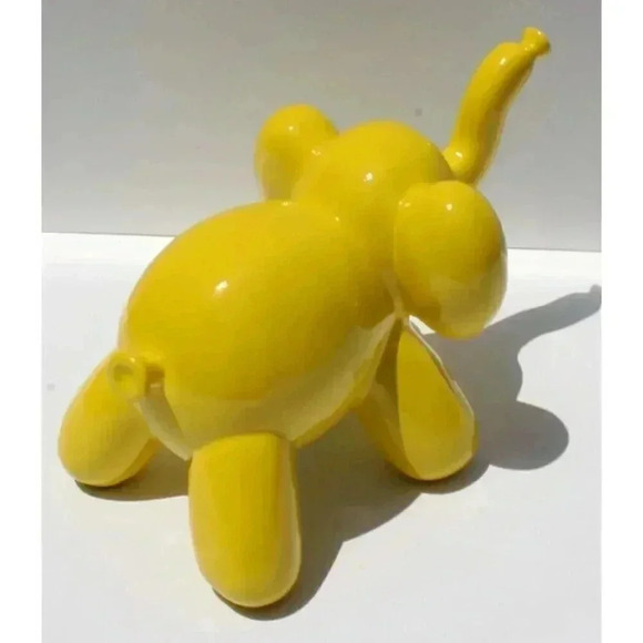 New Yellow Retro Resin Balloon Elephant Figurie Room Nursey Baby Decor - Picture 2 of 4